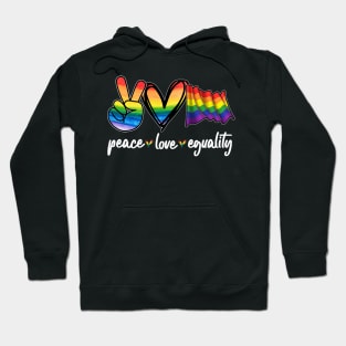 peace love eguality LGBT pride month Hoodie